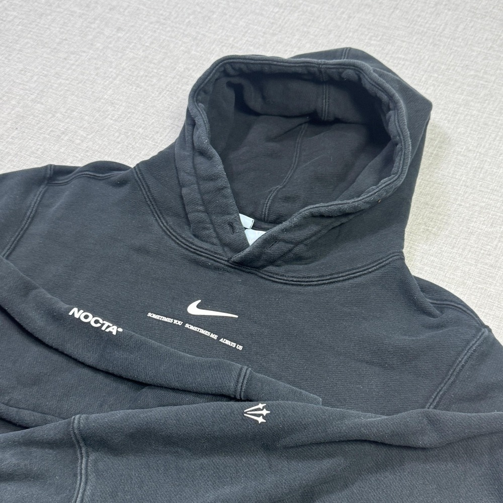 NOCTA Basketball Fleece Hoodie Men Small Black Pullover Heavyweight Pockets Logo